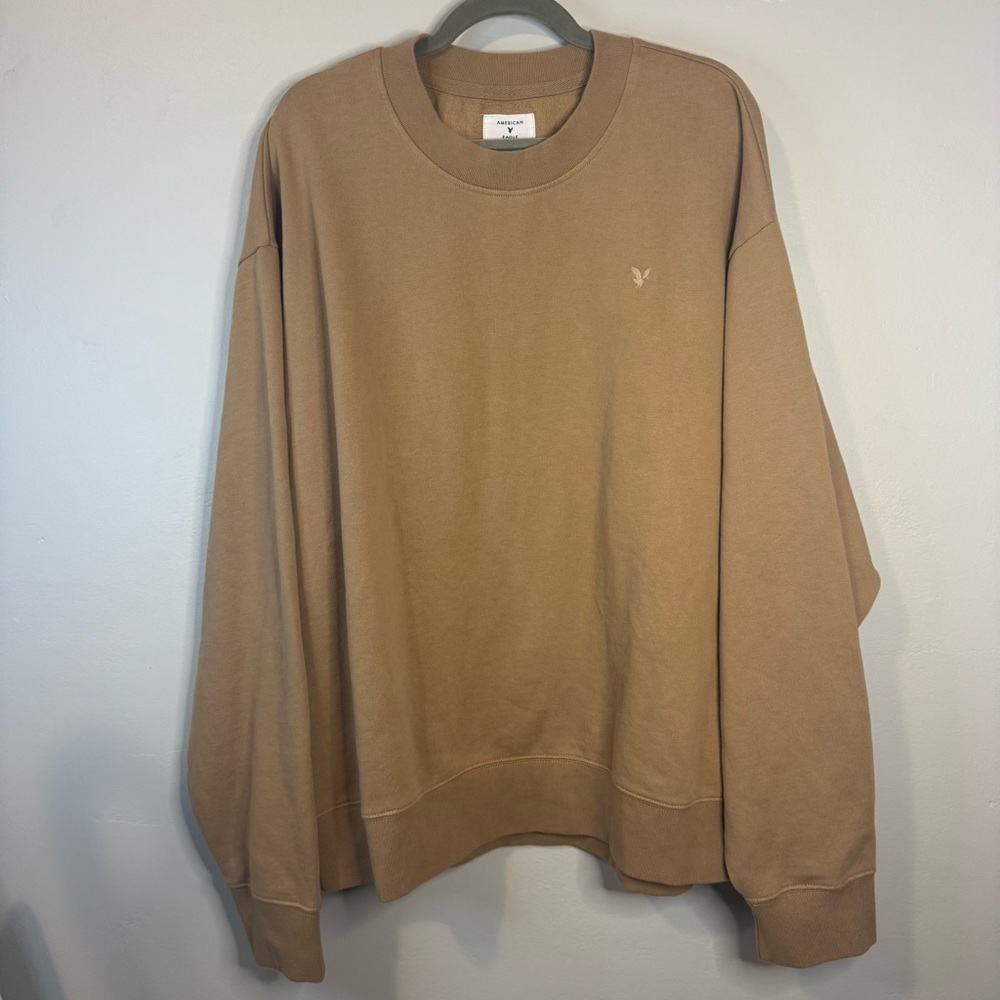 American Eagle Outfitters Men's Camel Crewneck Sweater